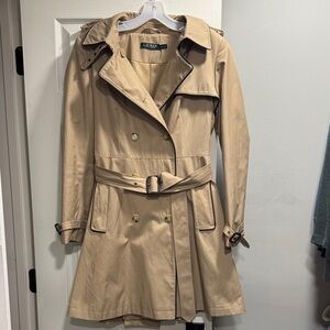 Lauren Ralph Lauren Women’s Tan Trench Coat - Size Medium